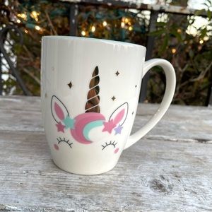White ceramic unicorn mug